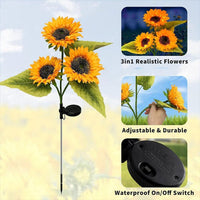 LED Solar Sunflower Lights Flower Lamp Landscape Lawn Path Garden AU Day