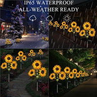 LED Solar Sunflower Lights Flower Lamp Landscape Lawn Path Garden AU Day