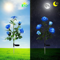 Blue Bulk Solar Garden Lights 75cm Long Rose Flowers Yard Lamp Xmas Halloween Deco AU