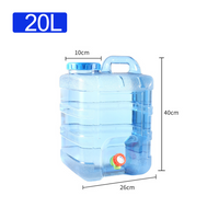 Portable Water Bucket 20L Camping Water Container Outlet Tap Barrel Outdoor