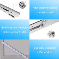10"Stainless Steel Folding Table Bracket Shelf Bench 200kg Load Heavy Duty