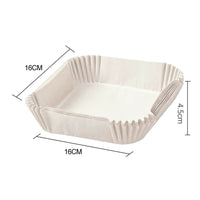 50PCS  Square white Box Air Fryer Disposable Paper Liner Non-Stick Pan Parchment Baking Paper