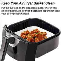 50PCS  Square white Box Air Fryer Disposable Paper Liner Non-Stick Pan Parchment Baking Paper