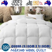 700 GSM Australian Merino Wool Quilt Duvet Doona Summer Winter Queen 210cm x 210cm