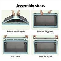 28L BLUE Storage Container Stackable 5 Sides Open Top Lid Transparent Foldable
