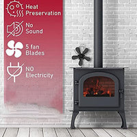 5 Blades Stove Fan Heat Powered Fireplace Accessory Wood Burning Stove Fan