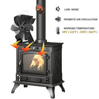 6 Blades Fireplace Stove Fan Heat Cocoon Self-Powered Wood Top Burner Eco Heater