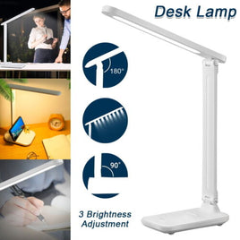 Touch LED Desk Lamp Bedside Study Reading Table Light Dimmable USB Rechargeable