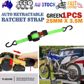Quick Release Automatic Heavy Duty Retractable Ratchet Tie Down Strap green 25mm*3m