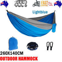 Outdoor Camping Hammock  Lightweight 260x140cm Portable Travel Lightblue