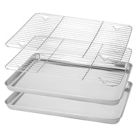 1pc Stainless Steel Baking Pan Toaster Oven Pans Grid Baking Dish BBQ Cookie Cake, 30*24cm