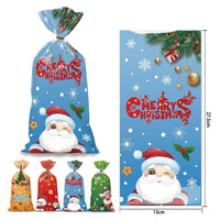 50 PCS Christmas Gift Bags with Assorted Christmas Prints for Xmas Gift Bags