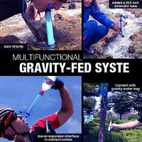 Survival Portable Water Purifier Filter Straw Gravity Water Filtration System 3L