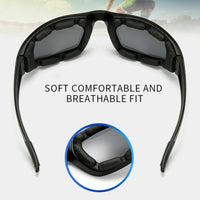 3pcs Chopper Foam Padded Motorcycle Riding Glasses Sunglasses Windproof Goggles
