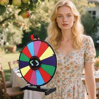 24" Prize Wheel 14 Slots Spinning with Stand Dry Erase Fortune Game Carnival