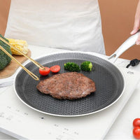 26cm Stainless Steel Crepe Pan Non-Stick Pan Honeycomb Coating Frying Pan Pizza6299