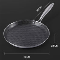 28cm Stainless Steel Crepe Pan Non-Stick Pan Honeycomb Coating Frying Pan Pizza6299