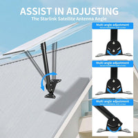 For Starlink Gen 3 Mount Mounting Kit Heavy Duty Roof &Wall 180° Adjustable Pole