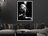 Wall Art 30cmx40cm Young Stevie Nicks in Concert Poster, Black Frame Canvas