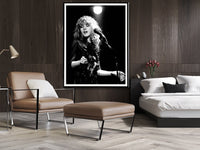 Wall Art 50cmx70cm Young Stevie Nicks in Concert Poster, Black Frame Canvas