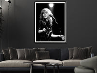 Wall Art 70cmx100cm Young Stevie Nicks in Concert Poster, Black Frame Canvas