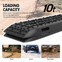 X-BULL Recovery Tracks Gen 2.0 10T Sand Mud Snow 2 Pairs Offroad 4WD 4x4 2PC 91CM Black