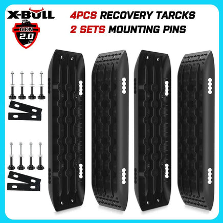 X-BULL Recovery tracks Boards 10T 2 Pairs/ Sand / Mud / Snow Mounting Bolts Pins Gen 2.0 -Black