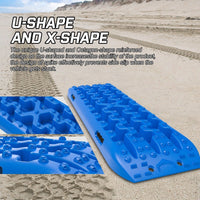 X-BULL 2PCS Recovery Boards Tracks Snow Tracks Mud tracks 4WD With 4PC mounting bolts Blue