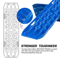 X-BULL 2PCS Recovery Boards Tracks Snow Tracks Mud tracks 4WD With 4PC mounting bolts Blue