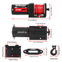 X-BULL 2500LBS Electric Winch 12V Winch Synthetic Rope 15.2M ATV Winch Kit Boat Winch Trailer