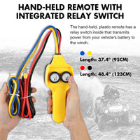 X-BULL 2500LBS Electric Winch 12V Winch Synthetic Rope 15.2M ATV Winch Kit Boat Winch Trailer