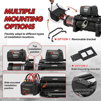 X-BULL 14500lbs Electric Winch 12V Synthetic Rope Wireless Remote Winch 4WD Car 4X4