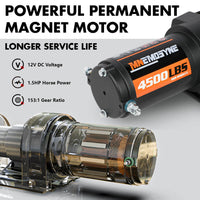 Electric Winch 4500LBS Winch Steel Cable Trailer Towing Remote ATV Winch UTV Winch 4WD