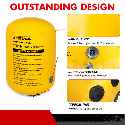 X-BULL Exhaust Jack Recovery Jack Air Bag Multi Layer Truck Rescue Kit 4x4 4WD 10 Units