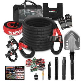 X-BULL Snatch Strap Soft Shackles Kinetic Recovery Rope Folding Shovel Survival