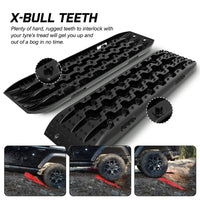 X-BULL Recovery tracks / Sand tracks / Mud tracks / Off Road 4WD 4x4 Car 2pcs Gen 3.0 - Black