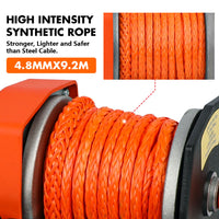 ZESUPER 12V Electric Winch 2500lbs Synthetic Rope Wireless Remote ATV UTV BOAT