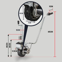 T-REX Heavy Duty 12V 350W Silver Motorised Jockey Wheel, Electric Trailer Mover for Caravan Trailer Boat Camper, 2270kg Load Auto Brake Solid Rubber Wheel