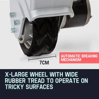 T-REX Heavy Duty 12V 350W Silver Motorised Jockey Wheel, Electric Trailer Mover for Caravan Trailer Boat Camper, 2270kg Load Auto Brake Solid Rubber Wheel