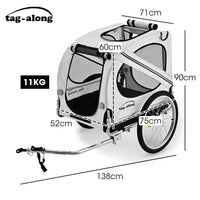 TAG-ALONG Pet & Cargo Bike Trailer, Bicycle Pet & Cargo Trailer, Cargo Carrier, Grey