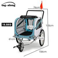 TAG-ALONG Pet & Cargo Jogger Bike Trailer, Pull Behind Bicycle Trailer Carrier Stroller, Blue