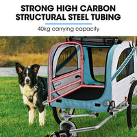 TAG-ALONG Pet & Cargo Jogger Bike Trailer, Pull Behind Bicycle Trailer Carrier Stroller, Blue