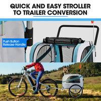 TAG-ALONG Pet & Cargo Jogger Bike Trailer, Pull Behind Bicycle Trailer Carrier Stroller, Blue