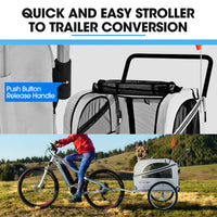 TAG-ALONG Pet & Cargo Jogger Bike Trailer, Pull Behind Bicycle Trailer Carrier Stroller, Grey