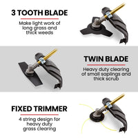 Baumr-AG 65CC Brushcutter Whipper Snipper Trimmer Brush Cutter Multi Pole Tool