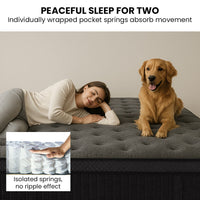 KINGSTON SLUMBER Premium Luxury 34cm Queen Mattress, Medium-Firm, Natural Latex Layer, Euro Top, 7-Zone Pocket Spring