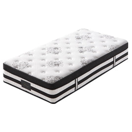 KINGSTON SLUMBER Luxury 34cm King Single Mattress, Medium Firm, Euro Top, 5-Zone Pocket Spring Foam