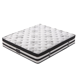 KINGSTON SLUMBER Luxury 34cm King Mattress, Medium Firm, Euro Top, 5-Zone Pocket Spring Foam