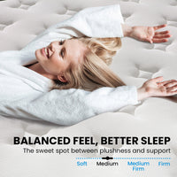 KINGSTON SLUMBER RelaxMax 31cm Queen Mattress, Medium, Euro Top, 5-Zone, Pocket Spring, Knitted Fabric
