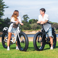 VALK Electric Fat Tyre Cruiser Bike, Step-Through eBike with Throttle, Tektro Hydraulic Brakes, Matte Black